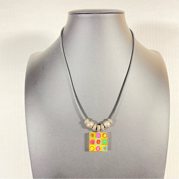 Life Tiles by Blue Infinity Circles Art Silicone Necklace - Picture 3 of 5